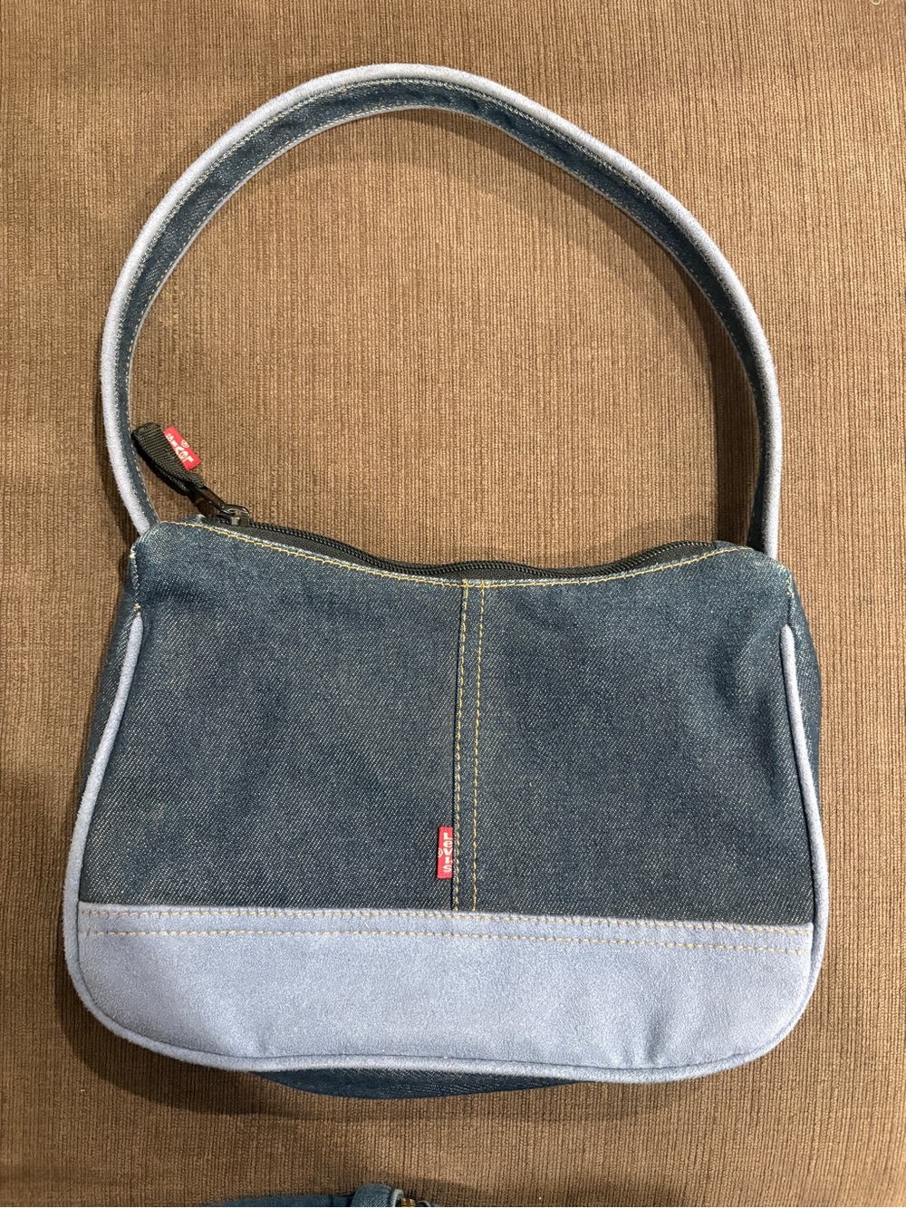 Levi’s Vintage Two Tone Blue Denim and Suede Shoulder Bag Y2K